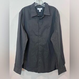 Calvin Klein Men's Black Microdot Button-Down Shirt